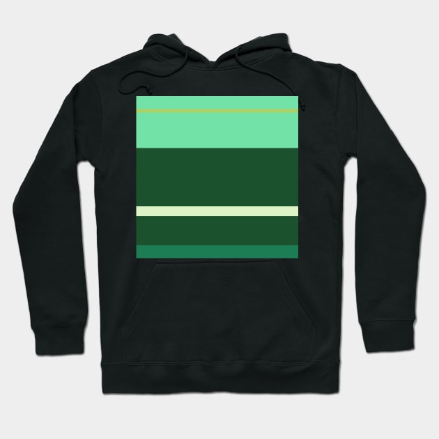 A marvelous combo of Dark Sea Green, Seafoam Blue, Tea Green, Cal Poly Pomona Green and June Bud stripes. Hoodie by Sociable Stripes